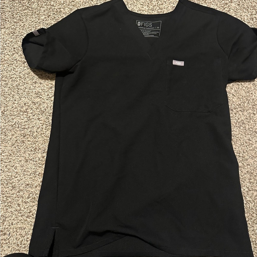 Figs Black Scrub Top Catarina one pocket xs women’s new